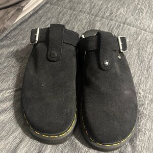 Dr. Marten’s Black Suede Slip-On Clogs